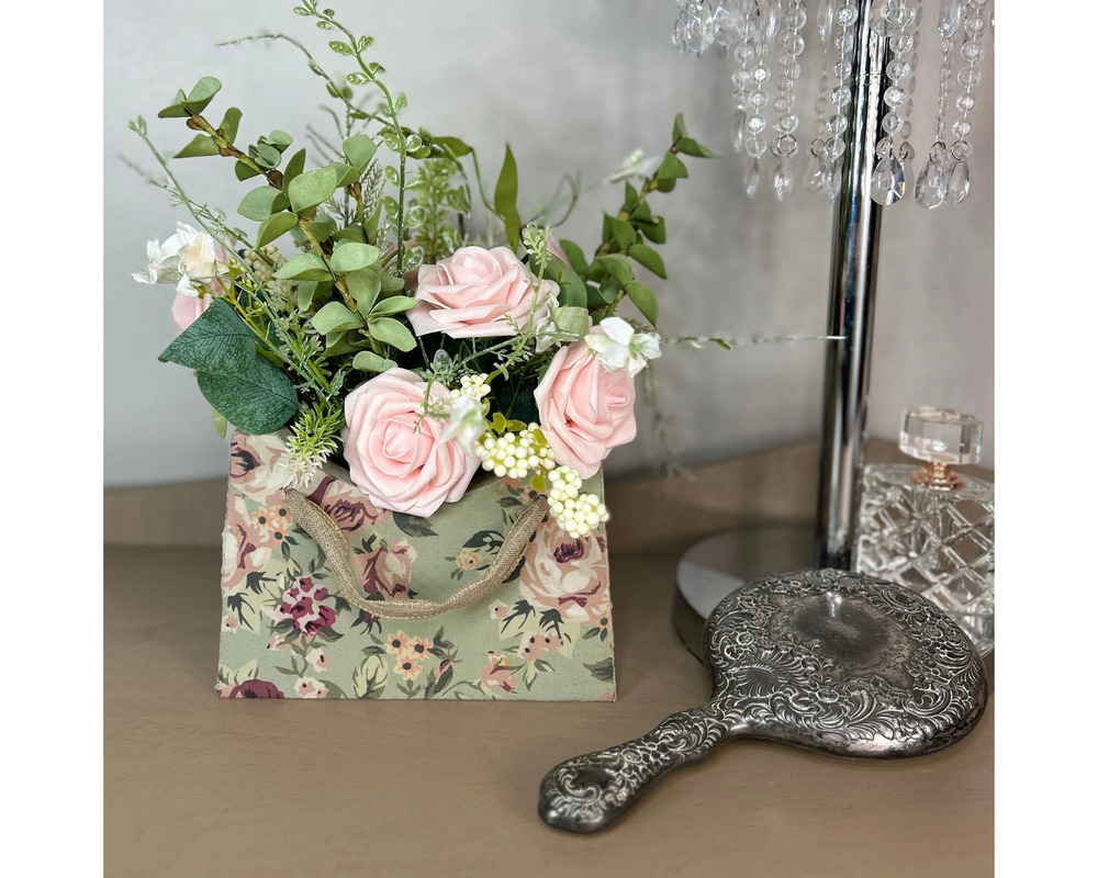 Purse Vase Handbag, Wood Flower Vase, Luxury Purse Vase Planter, Flower Vase Hom
